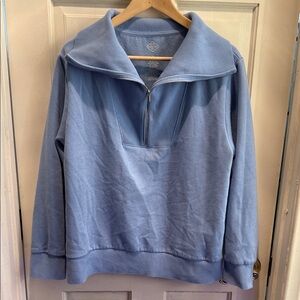 St. John's Bay Light Blue Zip-Up Sweater